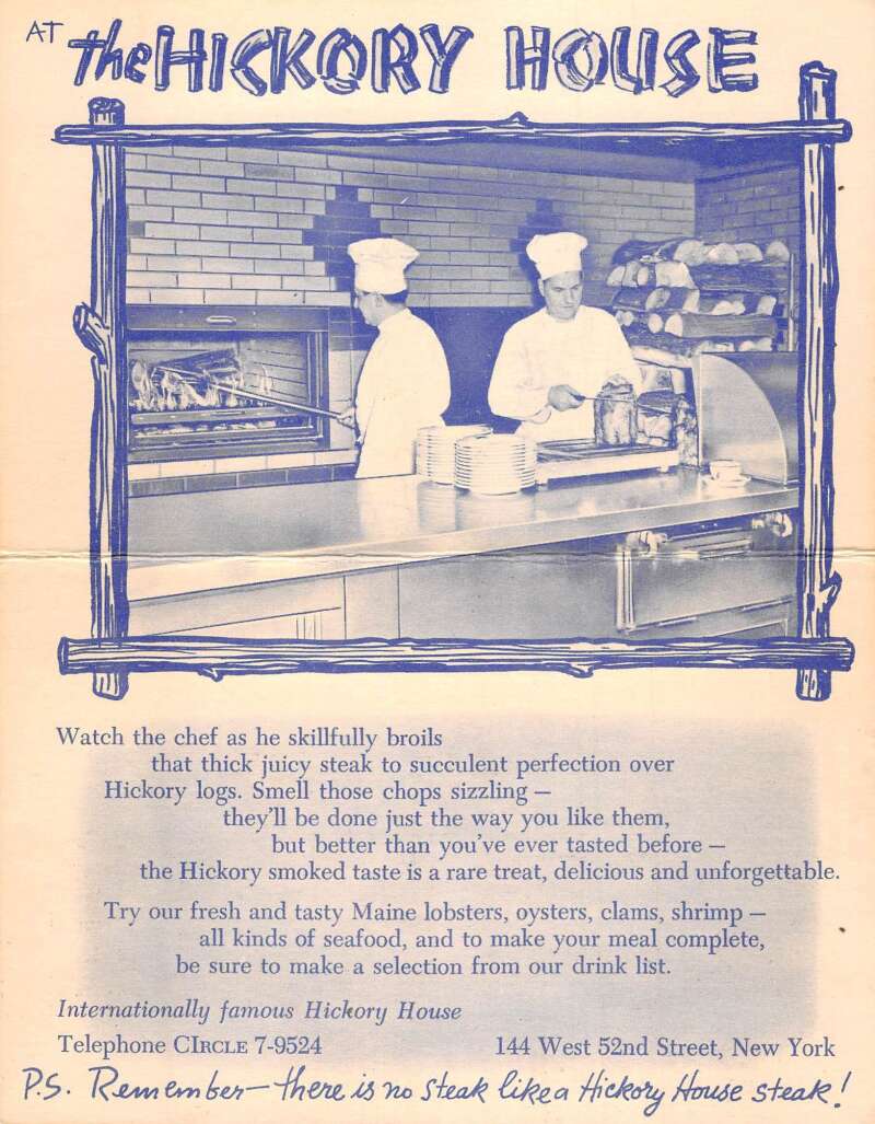 New York City The Hickory House Restaurant Fold Out Vintage Postcard AA81167 - Image 2