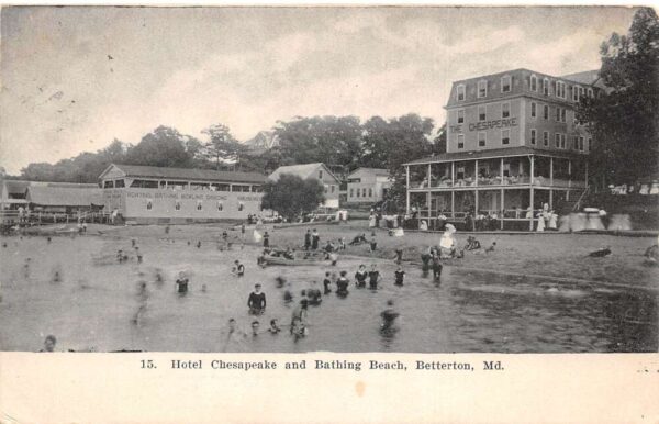 Betterton Maryland Hotel Chesapeake and Bathing Beach Vintage Postcard AA81169