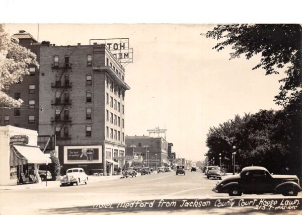 Medford Oregon Hotel Medford Coke Sign Real Photo Postcard AA81172