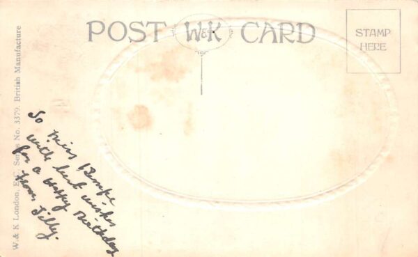 Birthday Greetings Collie Dog Swastika Vintage Postcard AA81192 - Image 2