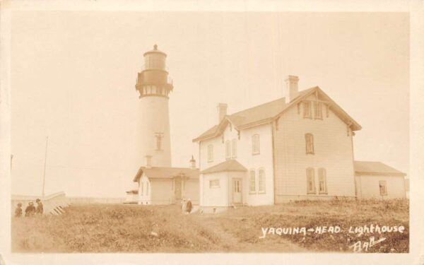 Newport Oregon Yaquina Head Lighthouse Real Photo Vintage Postcard AA81193