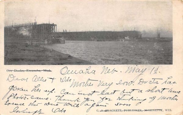Escanaba Michigan Ore Docks Scenic View Vintage Postcard AA81206