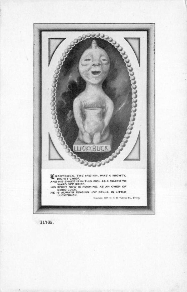 Greetings Lucky Buck Indian Idol Good Luck Vintage Postcard AA81210