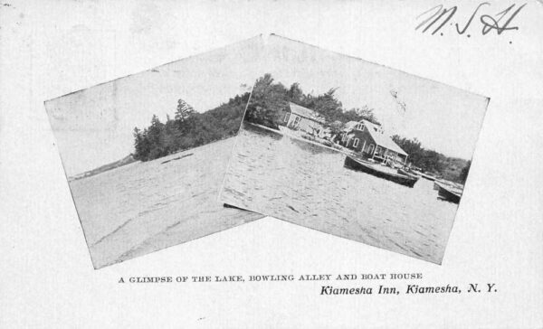 Kiamesha New York Kiamesha Inn Bowly Alley and Lake Postcard AA81211