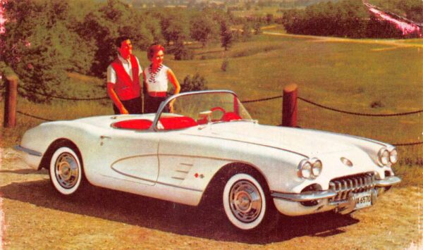 Chevrolet Corvette 1959 Convertible Car Ad Vintage Postcard AA81214