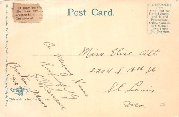 Boston Massachusetts Christmas Greetings Churches Vintage Postcard AA81219 - Image 2