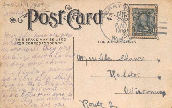 Ferryville Wisconsin ? River Scene Ships Vintage Postcard AA81221 - Image 2