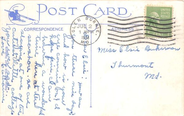 Kurtz Pleasure Beach Maryland Anne Arundel County Beach Scene Postcard AA81225 - Image 2