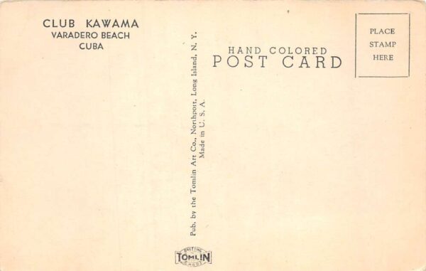 Varadero Beach Cuba Club Kawama Beach Scene Hand Colored Postcard AA81226 - Image 2