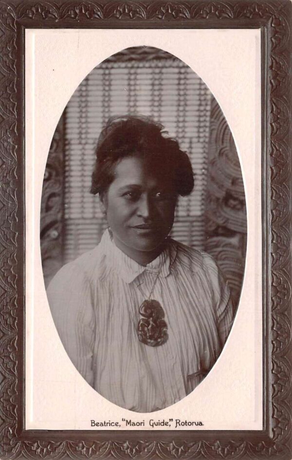 Rotorua New Zealand Beatrice Maori Guide Real Photo Vintage Postcard AA81233