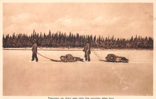 Canada Fur Trappers Hunting Vintage Postcard AA81237