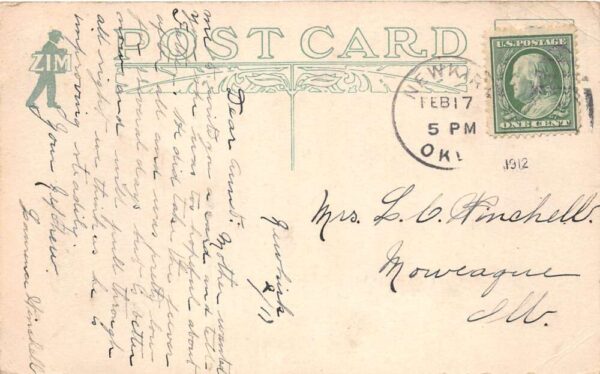 Newkirk Oklahoma Business District Drug Store Vintage Postcard AA81239 - Image 2