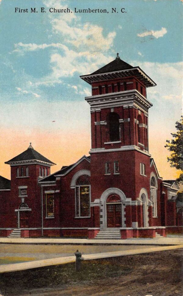 Lumberton North Carolina First Methodist Episcopal Church Postcard AA81246