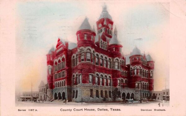 Dallas Texas Court House Tinted Real Photo Vintage Postcard AA81264