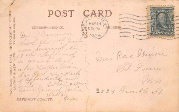 Dallas Texas Court House Tinted Real Photo Vintage Postcard AA81264 - Image 2