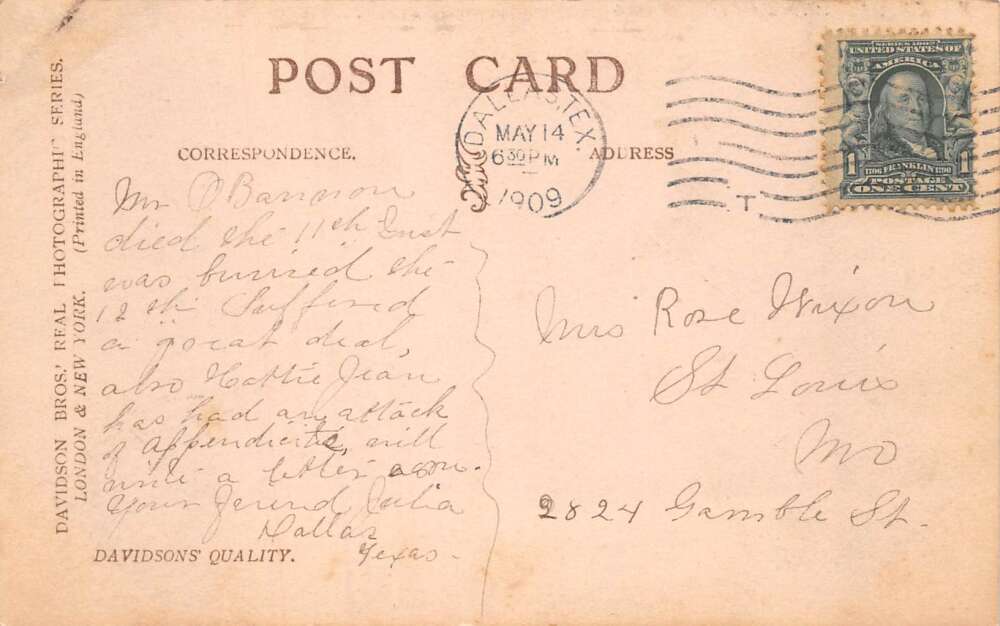 Dallas Texas Court House Tinted Real Photo Vintage Postcard AA81264 - Image 2