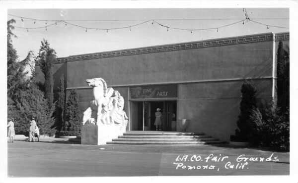 Pomona California LA County Fair Grounds Fine Arts Bldg Real Photo PC AA81273