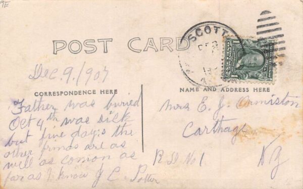 Scott Kansas Main St., Palace Hotel, Real Photo Vintage Postcard U17092 - Image 2