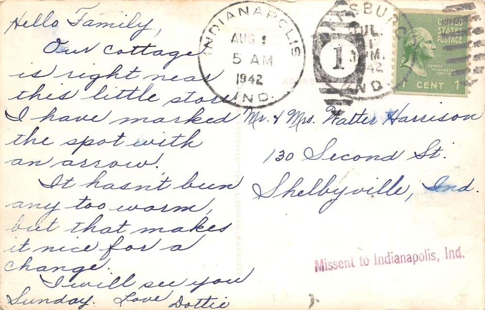 Leesburg Indiana Gregg Ave., Lake Tippecanoe, Coca Cola Sign, RPPC U17121 - Image 2