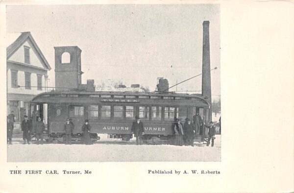 Turner Maine The First Train Car, Undivided Back, Vintage Postcard U17170