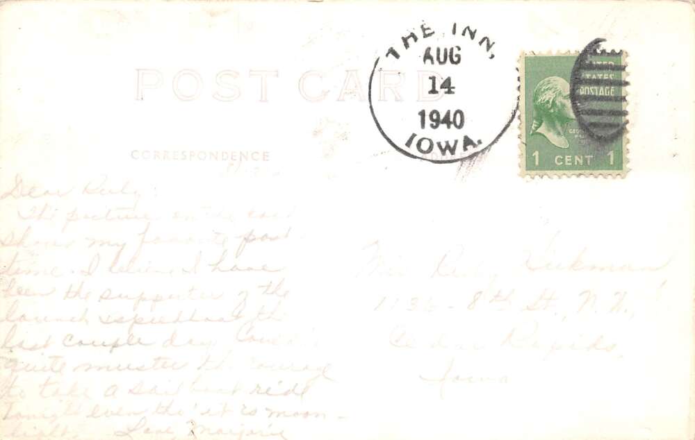 Lake Okoboji Iowa Moonlight Scene Steamer Landing Real Photo Postcard AA81439 - Image 2