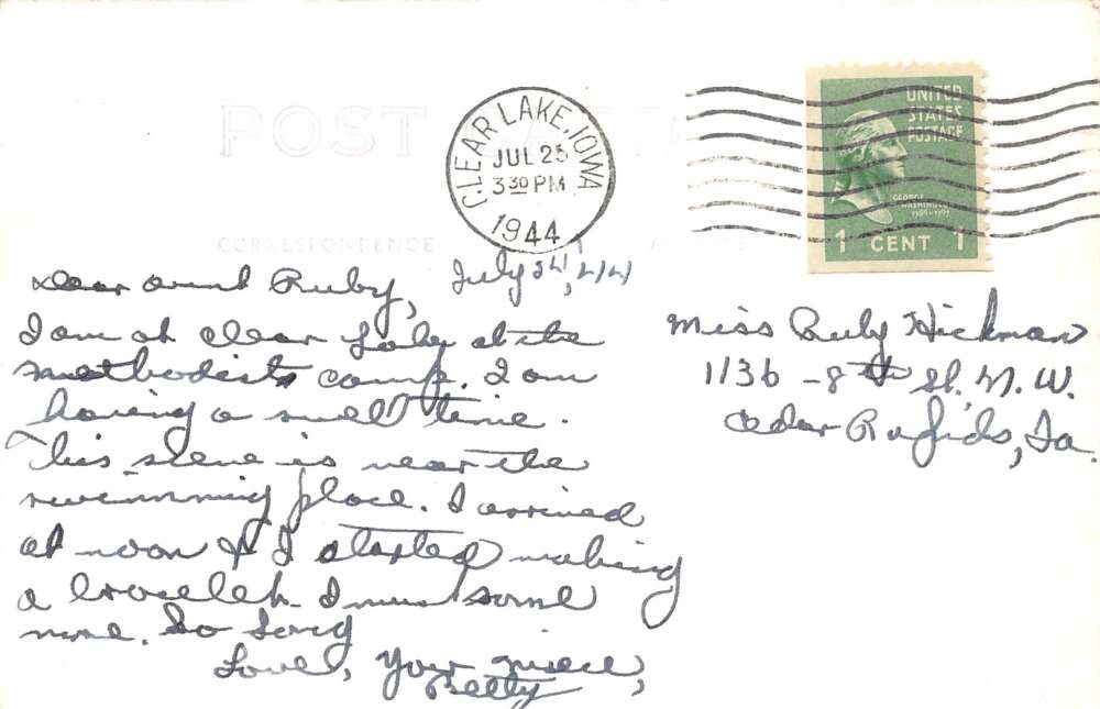 Clear Lake Iowa Elmwood Bowl Methodist Camp Real Photo Postcard AA81443 - Image 2