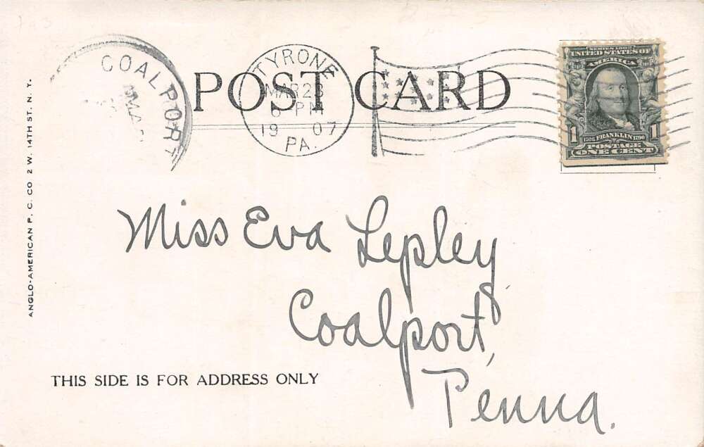 Tyrone Pennsylvania Greetings, Notable Places Of Tyrone, Vintage PC U17226 - Image 2