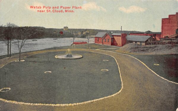 St. Cloud Minnesota Watab Pulp & Paper Plant, Color Lithograph PC U17296