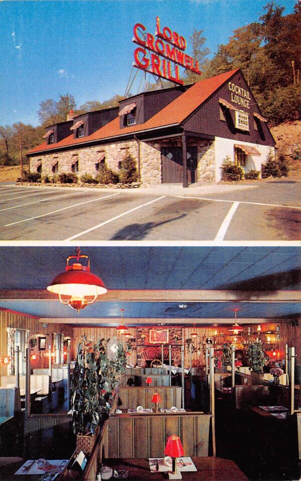 Meridian Connecticut Lord Cromwell Grill, Chrome, Vintage Postcard U17310