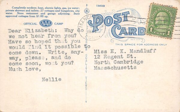 Columbia Missouri All States Hotel & Camp, White Border Vintage PC U17314 - Image 2