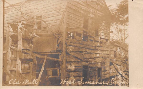 West Simsbury Connecticut Old Mill, Real Photo Vintage Postcard U17348