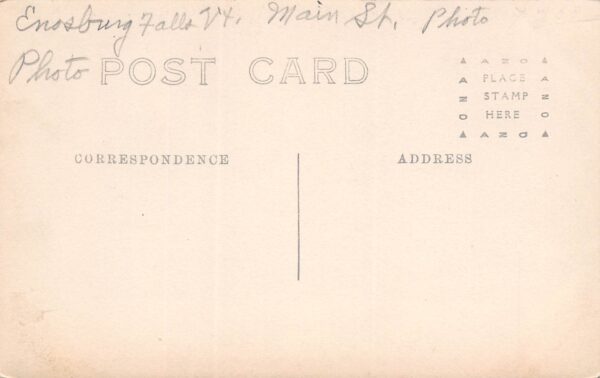 Enosburg Falls Vermont Main Street, Drug Store, Vintage RPPC U17350 - Image 2