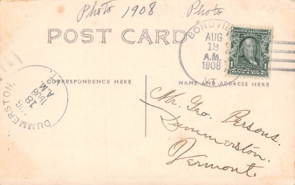 Winhall Vermont Toll Gate, Real Photo Vintage Postcard U17354 - Image 2