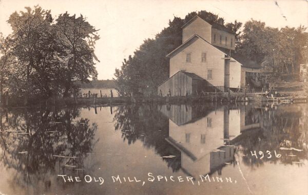Spicer Minnesota The Old Mill, Real Photo Vintage Postcard U17357