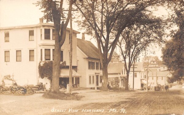 Hartland Maine Street View, Real Photo Vintage Postcard U17362