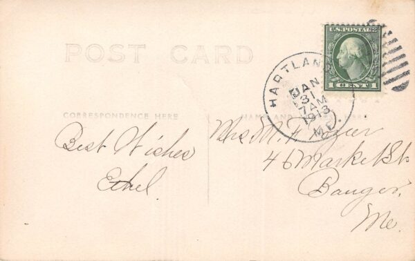Hartland Maine Street View, Real Photo Vintage Postcard U17362 - Image 2