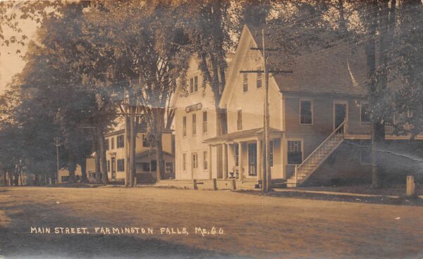 Farmington Falls Maine Main Street, Real Photo Vintage Postcard U17363
