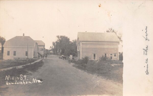 Bowdoinham Maine Main Street, Real Photo Vintage Postcard U17364