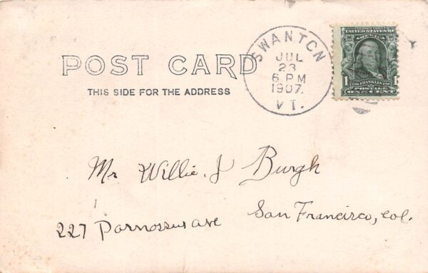 Swanton Vermont Grist Mill Hill, Real Photo Vintage Postcard U17368 - Image 2