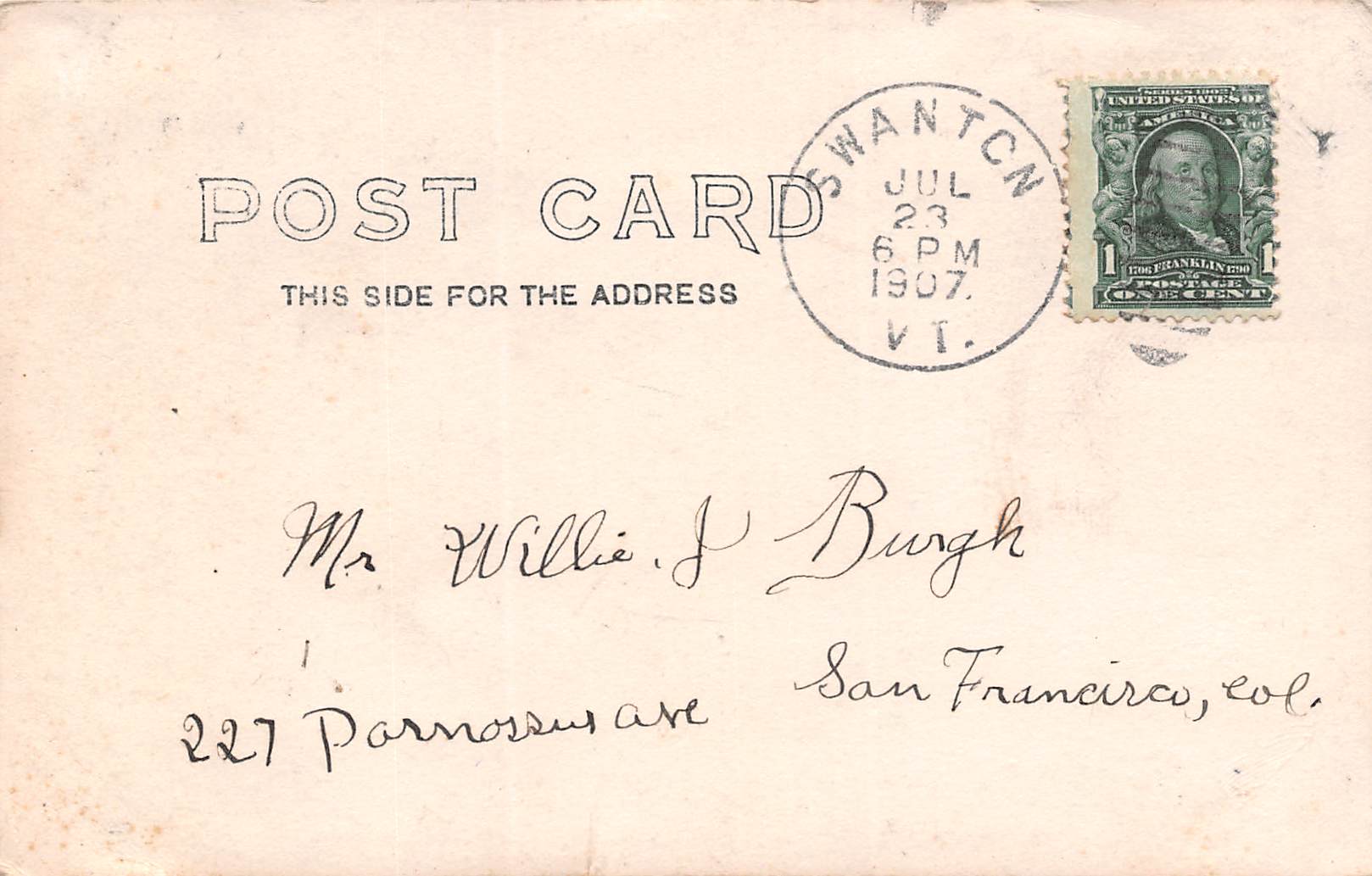 Swanton Vermont Grist Mill Hill, Real Photo Vintage Postcard U17368 - Image 2