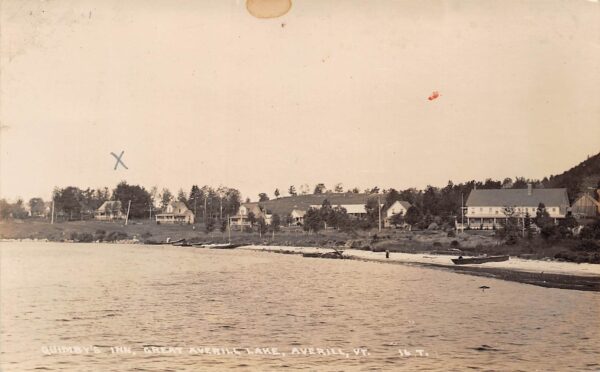 Averill Vermont Quimby's Inn, Great Averill Lake, Vintage RPPC U17379