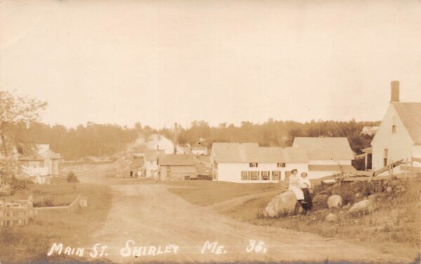 Shirley Maine Main Street, Real Photo Vintage Postcard U17387