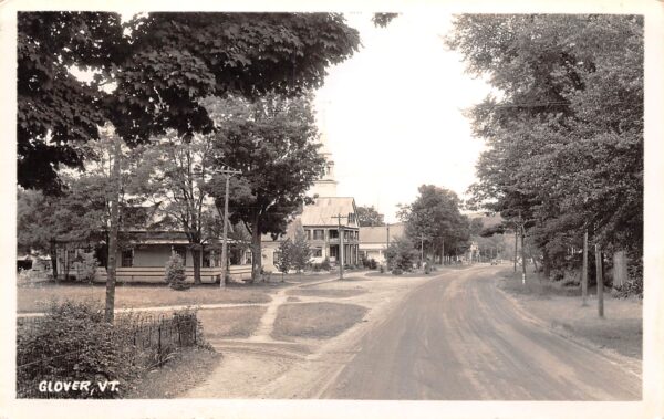 Glover Vermont Street View, Real Photo Vintage Postcard U17390