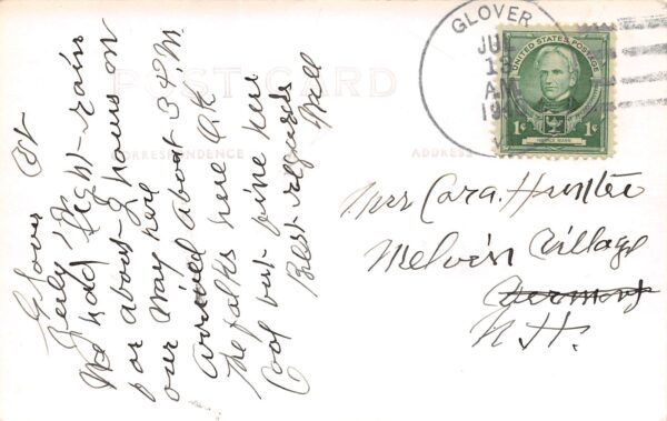 Glover Vermont Street View, Real Photo Vintage Postcard U17390 - Image 2