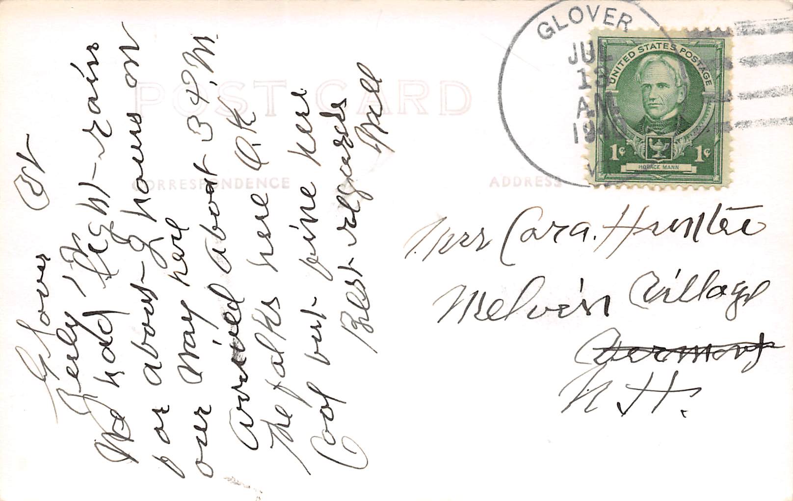 Glover Vermont Street View, Real Photo Vintage Postcard U17390 - Image 2