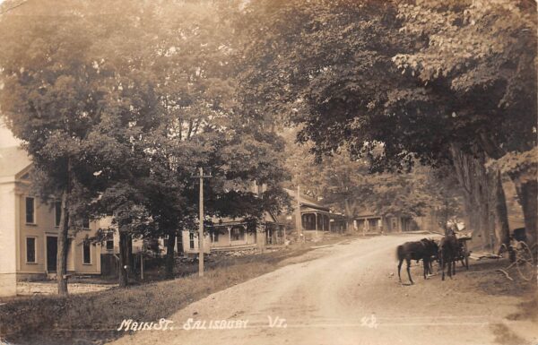 Salisbury Vermont Main Street, Real Photo Vintage Postcard U17392