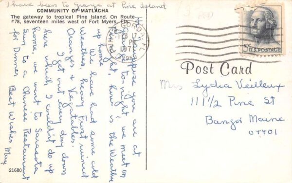 Matlacha Florida Community Of Matlacha, Chrome, Vintage Postcard U17397 - Image 2