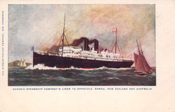 Oceanic Steamship Co. Liner To Honolulu, Samoa, N.Z., Australia PC U17419