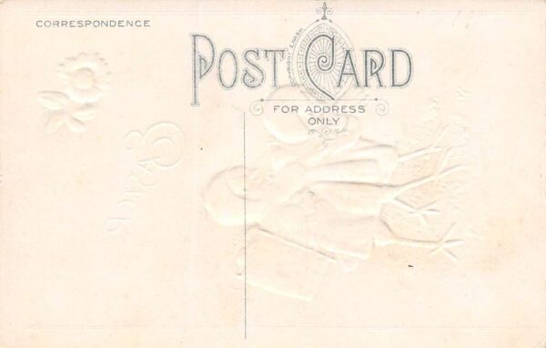 Glad Easter Wishes Chicks In Bonnets W/ Easter Eggs, Vintage Postcard U17422 - Image 2
