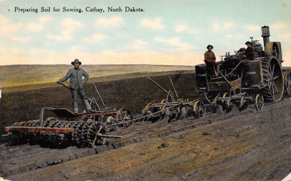 Cathay North Dakota Preparing Soil For Sowing, Color Lithograph, PC U17441